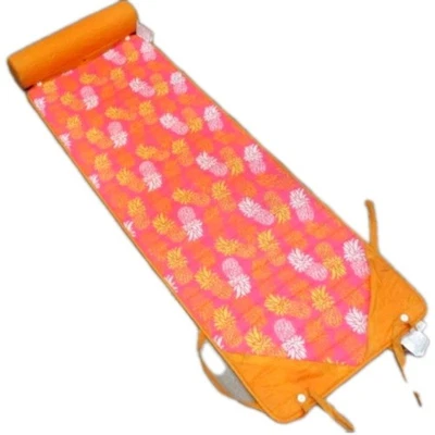 *Bien querida* Bonita colchoneta de playa/yoga con diseño de piña rosa/naranja con almohada Foto 1 de 4
