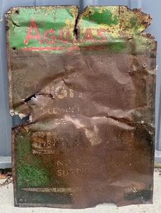 VINTAGE CRUSTY AGUJAS SINGER NÄHMASCHINE 13x19 METALL BLECH TACKER SCHILD ROSTIG - Bild 1 von 7