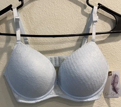 Sujetador Jessica Simpson Azul Pastel 34c Con Aros Floral Encaje Correas Ajustables Nuevo con Etiquetas Foto 1 de 4