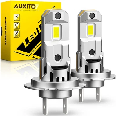 AUXITO Bright H7 LED Headlight Bulb High Low Beam 6500K White Canbus Wireless US - Image 1 of 4