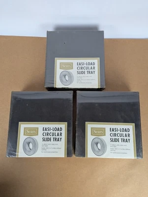 NEW Lot of 3 Sears Easi-Load Circular Slide Tray 100 Photo Slides 3.9985 SEALED - Image 1 of 3