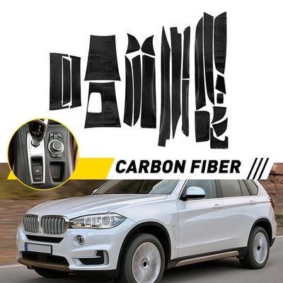 For BMW X6 2008-2014 Carbon Fiber Center Control Console Protector Trim 3D PVC - Image 1 of 4