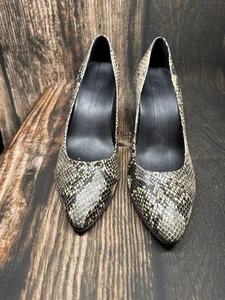ECCO Shape 75 Pointy Womens Size 40 (9-9.5) Heels Leather Snakeskin Pump - Picture 1 of 10
