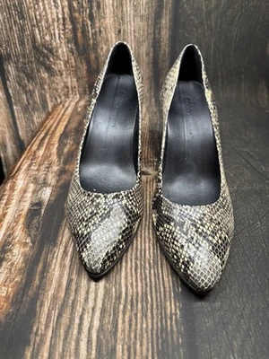 Zapatos de salón de cuero de piel de serpiente con forma ECCO 75 puntiagudos para mujer talla 40 (9-9,5) Foto 1 de 4