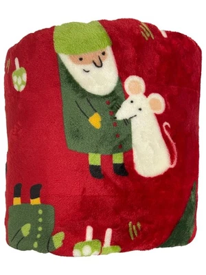Cobertor de pelúcia The Big One vermelho Natal gnomos tamanho grande, 5 pés x 6 pés - Imagem 1 de 2