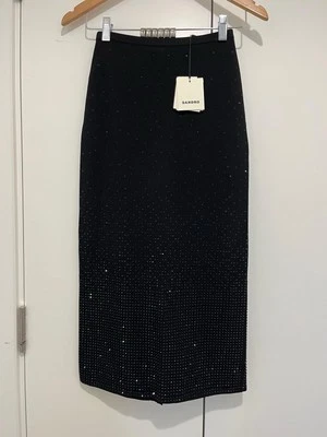 Brand New Sandro Manray Embellished Woven Midi Skirt (Size 38/UK10) - Image 1 of 4