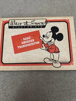 Juego de 200 carteles impresos educativos de Disney de los años 60 de transporte americano temprano Foto 1 de 4