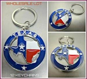 WHOLESALE LOT Map of TEXAS Western KeyChain Key Ring Souvenir Gift 12 key Chains - Bild 1 von 6