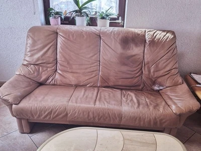 Zu Verschenken Couchgarnitur Glattleder Sofa 3er u. Sofa 2er - Bild 1 von 2