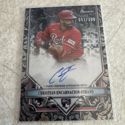 2024 Bowman Sterling Christian Encarnacion-Strand Silver Refractor Auto /100 RC - Image 1 of 4