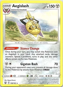 Aegislash 108/163 Swsh05: Battle Styles Regular - Picture 1 of 2