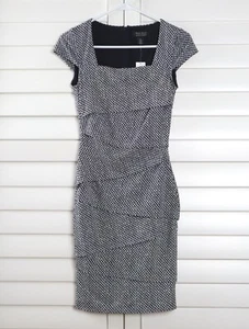 WHITE HOUSE BLACK MARKET NWT $160 Slimming Chevron Menswear Dress Size 00 - Picture 1 of 5