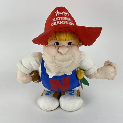 Vintage Stuffins 1996 Herbie Husker 12" Plush With Tags Nebraska Cornhuskers Cover