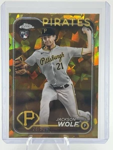 2024 Topps Chrome Sapphire Jackson Wolf Gold #28/50 - Rookie Pirates/Padres - Picture 1 of 2
