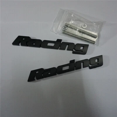 Emblema de rejilla de metal negro mate para carreras + insignia calcomanía pegatina coche 3D deportes turbo Foto 1 de 4