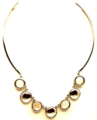 WHBM Casa Blanca Mercado Negro Tono Blanco y Plata 15" Ajustable Collar gargantilla de alambre Foto 1 de 4