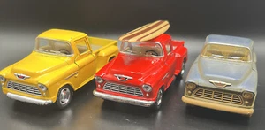 Lot of 3 Kinsmart Diecast Cars Pullback 55 Chevy Pick-up Trucks - Picture 1 of 23