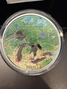 Canada - 2021 'Great Lakes' Colorized Proof $50 Silver Coin 5oz Silver 🔥🔥 - Picture 1 of 7