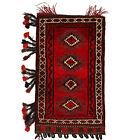 Tapis d'oreiller traditionnel afghan en laine géométrique fait à la main 2'x3'7 pi-G22454