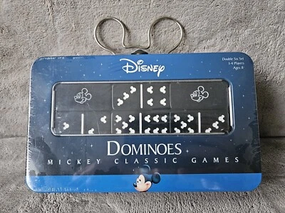 DISNEY - MICKEY MOUSE Dominoes Set Classic Games 2004 VGC In Tin Box SEALED - Image 1 of 3
