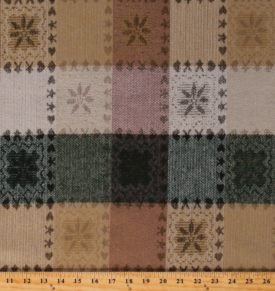 Tela de mezcla de lana de 58" de ancho con patrón de bloques de lana por yarda A614.24 Foto 1 de 1