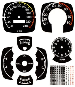 Premium Dash Decal 71 AMC Javelin AMX FULL KIT METRIC 240KPH BLACK - Picture 1 of 1