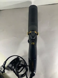 Conair Black Curling Iron With Gold Accents & Ribbed Barrel - Picture 1 of 5
