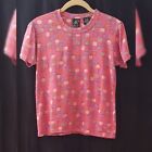 Lynn Ritchie Silk-Stretch Top Or T-Shirt In Pink Multi-Color. Size Medium.