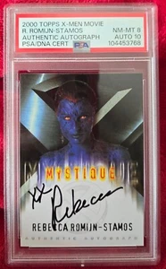 2000 TOPPS X-MEN REBECCA ROMIJN-STAMOS MYSTIQUE AUTO PSA 8 Sig PSA 10 (G51) - Picture 1 of 2