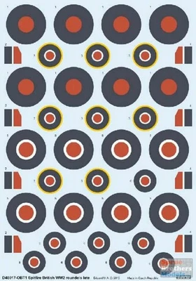 EDUD48017 1:48 Eduard Decals - British WW2 Spitfire Roundels Late - Image 1 of 2