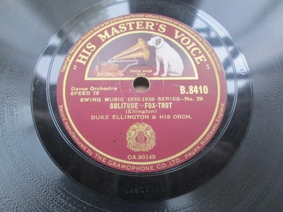 Duke Ellington & His Orch: Solitude / Troubled Waters UK 78RPM Shellac B.8410 - Image 1 of 2