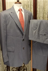 Brooks Brothers Italy Regent 48 L grau Nadelstreifen 2 Schlitz Wolle Business Anzug g6j7 - Bild 1 von 16