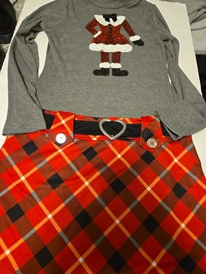 Vestido de fiesta para niñas rosa y violeta gris/rojo lentejuelas señora Claus talla grande 10-12 Foto 1 de 3