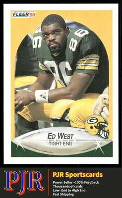 Ed West 1990 Fleer #181 Green Bay Packers Rookie - Image 1 of 2