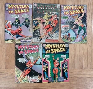 Lot Of 5 Mystery In Space 76 86 89 90 91 1962 1963 1964 DC Comics Poor Condition - Picture 1 of 7