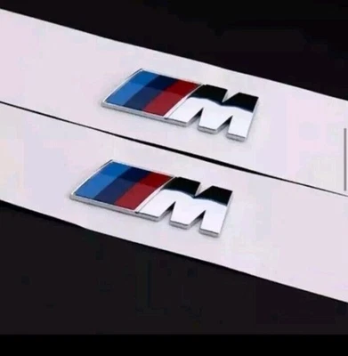 Para BMW M emblema plata brillo guardabarros insignia lado paquete M 45x15mm emblema 2 piezas Foto 1 de 3