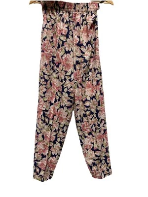 Laura Ashley VTG 90s Floral Pants Tapered Cropped High Waist Great Britain Made - Image 1 of 4