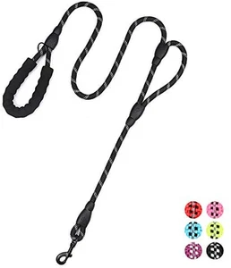 Rope Dog Leash 6Ft Long,Traffic Padded Two Handle,Heavy Duty,Reflective Double H - Picture 1 of 6