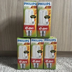 5 x Philips Genie 11 vatios 60 W CFL bombilla de ahorro de energía WW827 B22 bombilla - Imagen 1 de 5