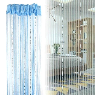 Crystal Beaded String Door Curtain Beads Room Divider Fringe Window Panel Drapes - Image 1 of 4