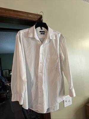 Pierre Cardin Shirt Mens L White Slim Fit Casual Long Sleeve Button Down 16-16.5 - Image 1 of 4
