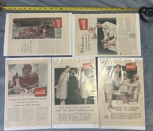 Lot~5 1920s Vintage Literary Digest Magazine Full Page Color Ads Coca-Cola Coke. - Picture 1 of 3