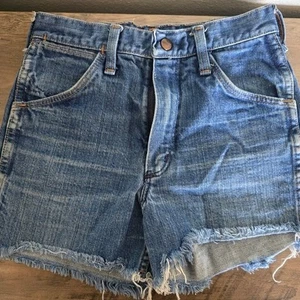 Maverick Blue Distressed Denim Shorts with Raw Hem sz 14R - Picture 1 of 5