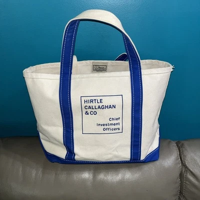 Vintage LL Bean Boat And Tote Bag Blue Medium Embroidered 16x10” - Image 1 of 4