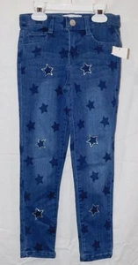 NWT Girl's Freestyle Revolution Star Printed Skinny Jeans - Medium Wash - Sz 6 - Picture 1 of 2
