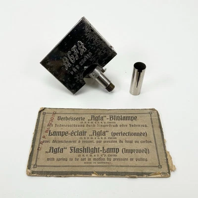 Lámpara fotográfica linterna en polvo AGFA Blitzlamp vintage de 1920 - FUNCIONA Foto 1 de 4