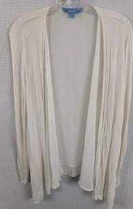 Simply Vera Vera Wang Lightweight Cream Open Front Cardigan NWOT Sz Medium - Picture 1 of 8