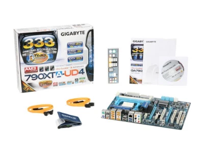 GIGABYTE GA-790XTA-UD4 AMD 790X Socket AM3 SATA 6Gb/s USB 3.0 ATX Motherboard - Image 1 of 4