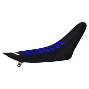 Yamaha YZ 2015-2021 cubierta de 85 asientos por Enjoy MFG todo negro costillas azules #96 - Imagen 1 de 5