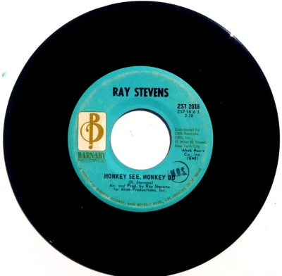 RAY STEVENS - America Communicate With Me / Monkey See Monkey Do Barnaby - 45rpm - Image 1 of 4